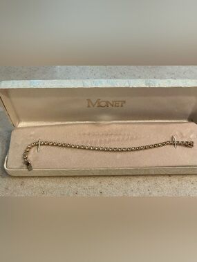Monet Gold-Tone Bracelet with Sparkling  Rhinestone Chain